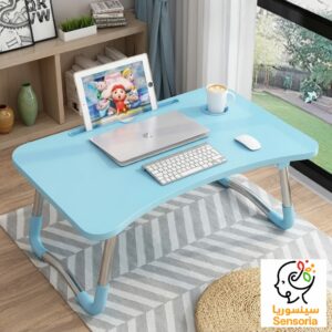 طاولة متعددة الاستخدامات قابلة للطي للأطفال والكبار خفيفة الوزن مع حامل موبايل مدمج (60 × 68 × 4 سم)