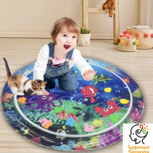 فرشة لعب مائية قابلة للنفخ للأطفال تصميم دولفين لتنمية المهارات الحركية والحواس (100×100 سم)