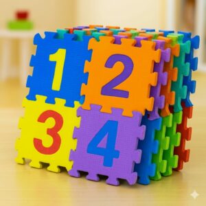 سجادة أحجية الأرقام 10 قطع فوم حجم متوسط 30×30 سم لكل قطعة سجادة تعليمية ممتعة للأطفال.